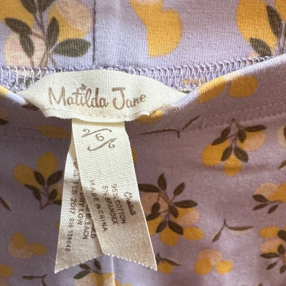 Matilda Jane Lavender and Yellow Floral Ruffle Shorts - Picture 2 of 4